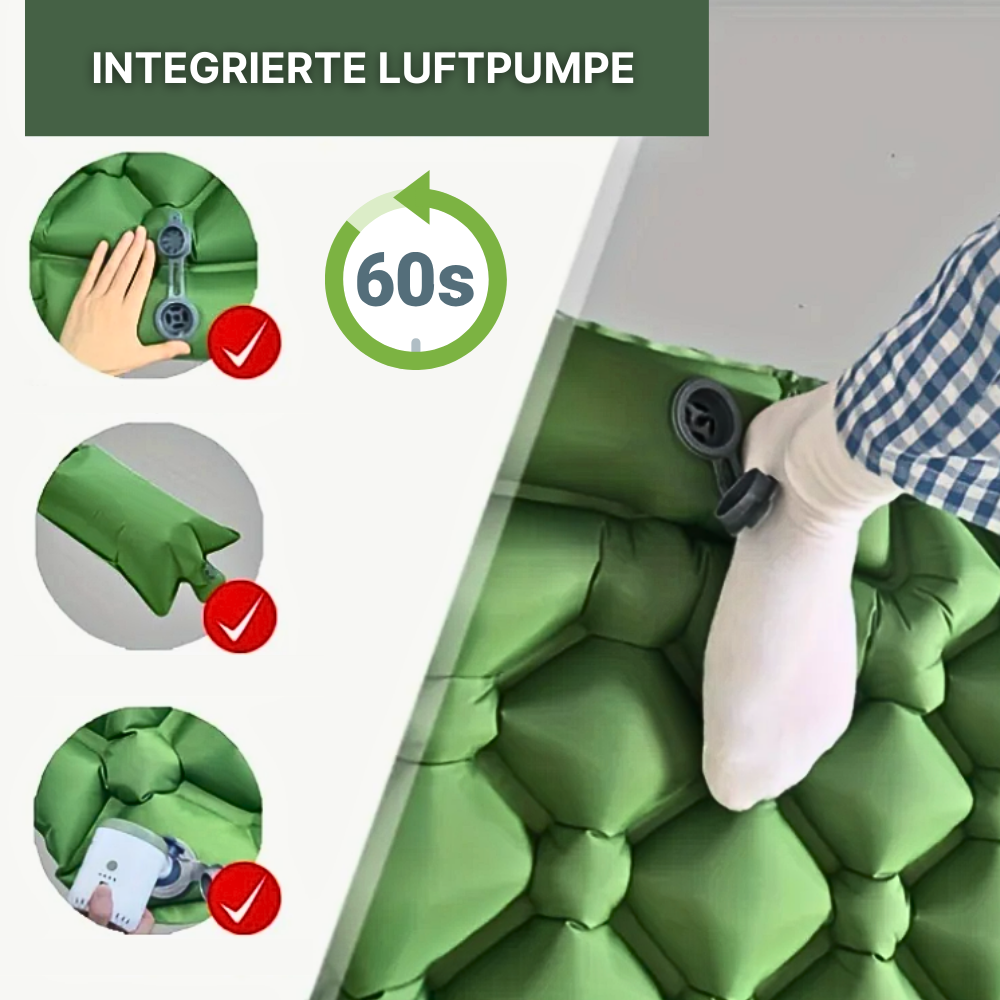 Ultraleichte Outdoor-Schlafmatte mit integrierter Luftpumpe - Komfortabel schlafen, überall und jederzeit