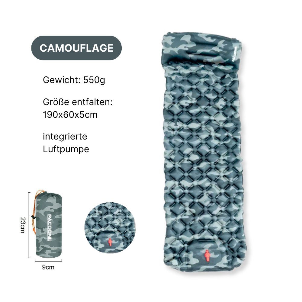 Ultraleichte Outdoor-Schlafmatte mit integrierter Luftpumpe - Komfortabel schlafen, überall und jederzeit