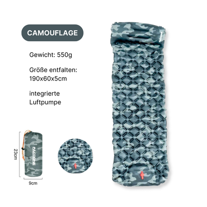 Ultraleichte Outdoor-Schlafmatte mit integrierter Luftpumpe - Komfortabel schlafen, überall und jederzeit