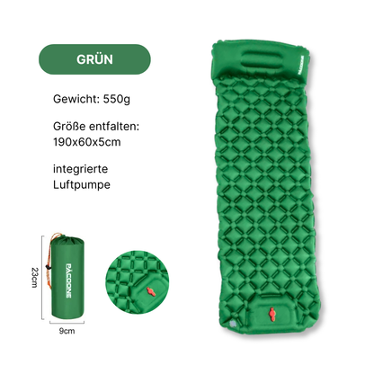 Ultraleichte Outdoor-Schlafmatte mit integrierter Luftpumpe - Komfortabel schlafen, überall und jederzeit