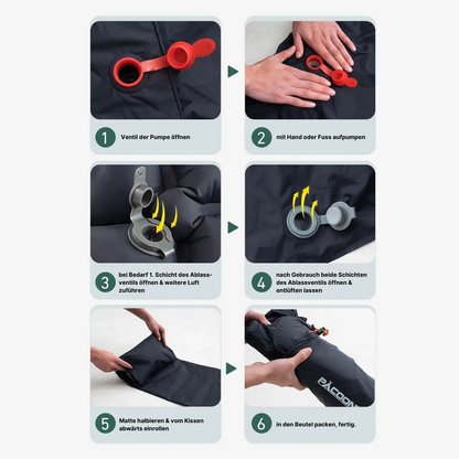 Ultraleichte Outdoor-Schlafmatte mit integrierter Luftpumpe - Komfortabel schlafen, überall und jederzeit