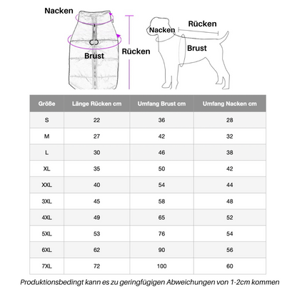 Gefütterter Hunde-Wintermantel - Warm und trocken durch Regen, Schnee und Kälte